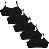 Donella Cami Bra for Girls - Stretch Cotton Girls Training Bra 5 Pack