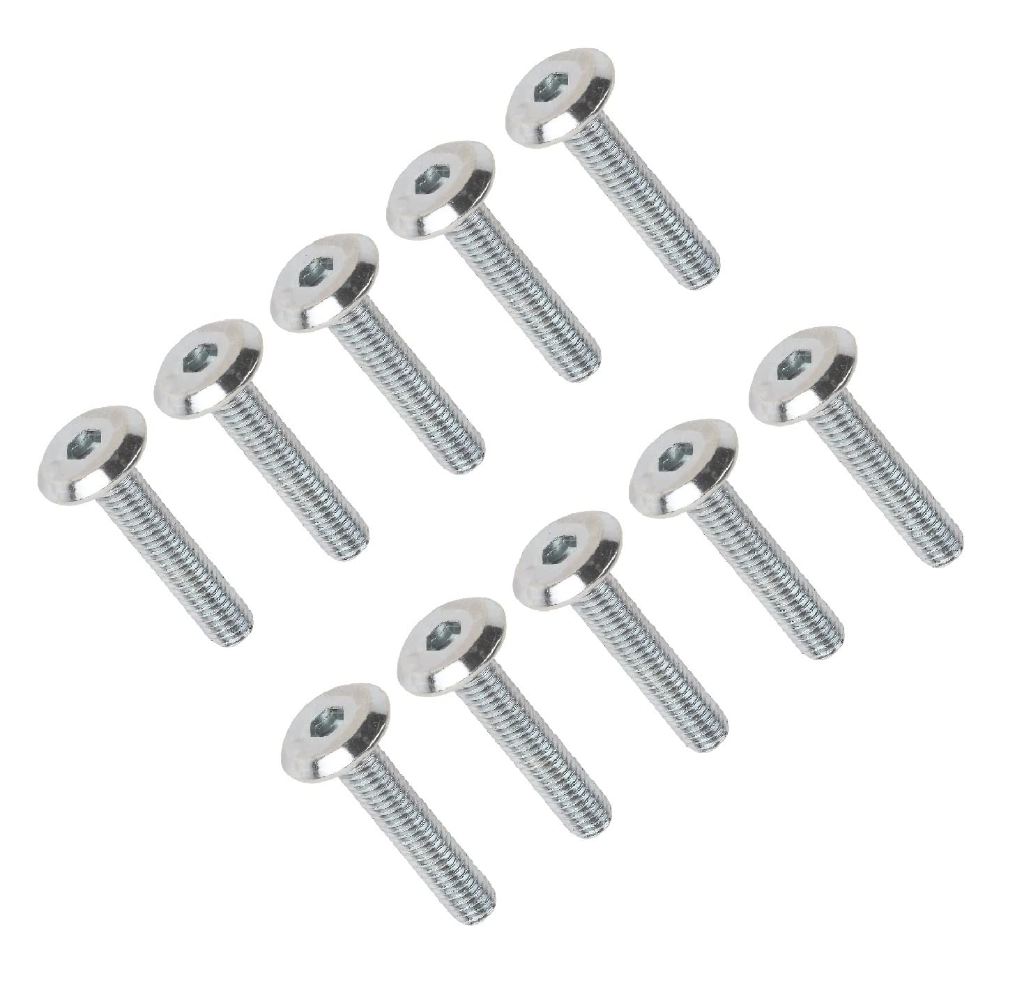 TERF® M6 X 25mm Joint Connector Bolts M6 (6mm) X 25mm Barrel Bolts Hex Allen Key Socket Flat Head Furniture Joint Connector Bolt - Pack of 10