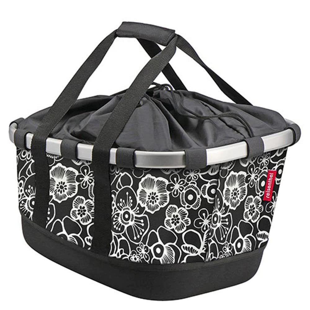 KLICKfix Unisex – Adults' Bikebasket Bicycle Basket, Fleur Black, Dimensions: 33 x 27 x 42 cm