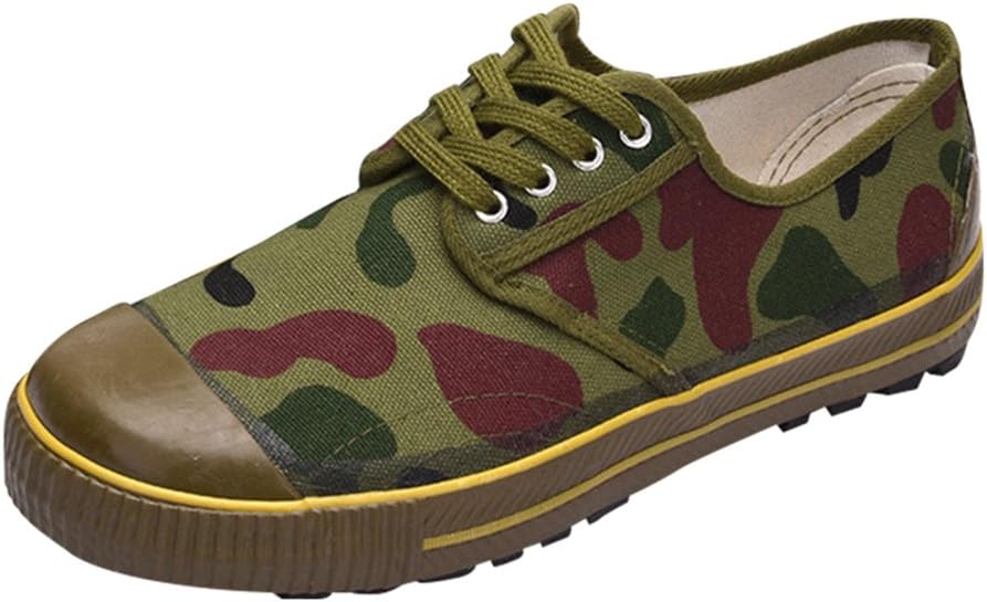 Dooxi Unisex Casual Breathable Camouflage Army Shoes Trainer Durable Non-Slip Low-Top Sneakers