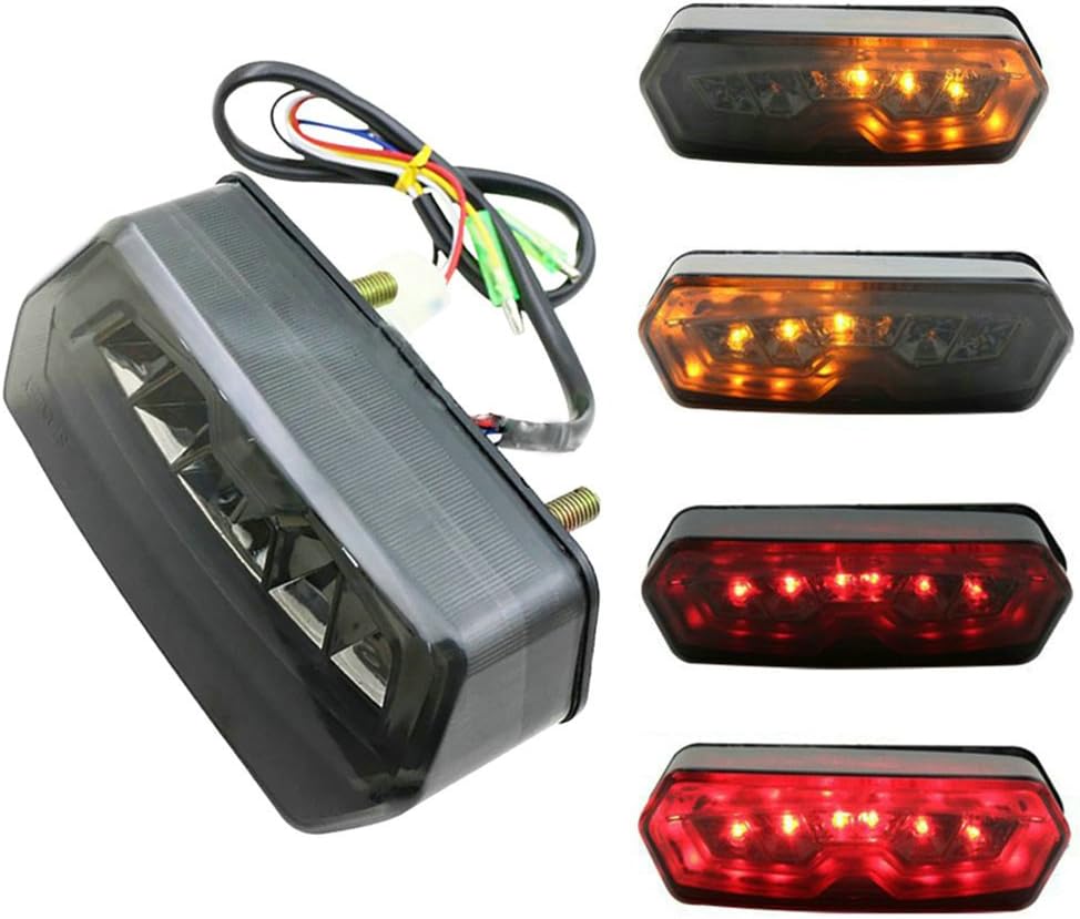 Yibid Motorcycle Smoke Len LED Brake Stop Tail Light Integrated Turn Signal Running Taillight assembly for Honda MSX/Grom 125 2013-2016, CB650F CBR650F 2014-15, CTX 700 N 2013-2015, MSX125