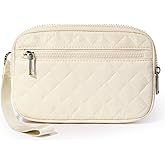 DIXEIGHT Small Wristlet Wallets for Women Quilted Nylon Wallet Purse RFID 3 Zipper Clutch for Travel Card Phone Organizer