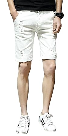 Amazon Zhongjue ジュージェン メンズ ショーパン ダメージ加工