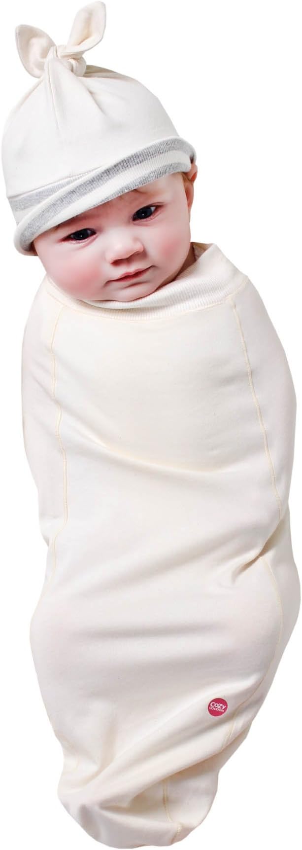 Cozy Cocoon Baby Cocoon Swaddle and Matching Hat, Natural, 3-6 Months