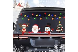 TIPSANGGO Christmas Peeking Reflective Car Decals Santa Claus Reindeer Snowman Funny Car Stickers for Auto,SUV,Truck, Refrigerator Window Indoor and Outdoor Xmas Decorations (Style_2)