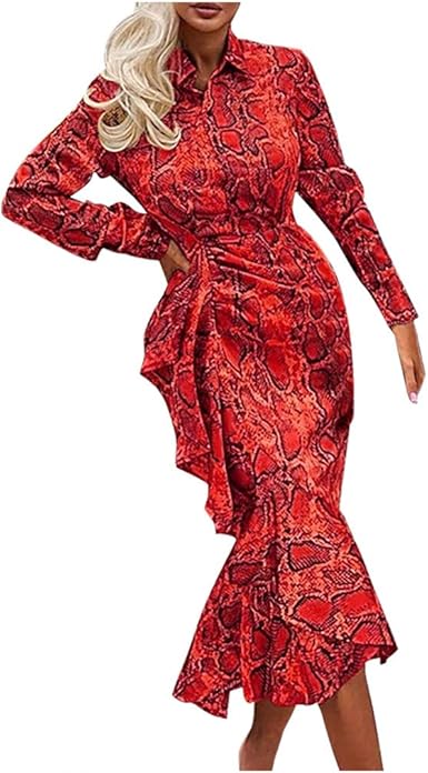 red snakeskin dress