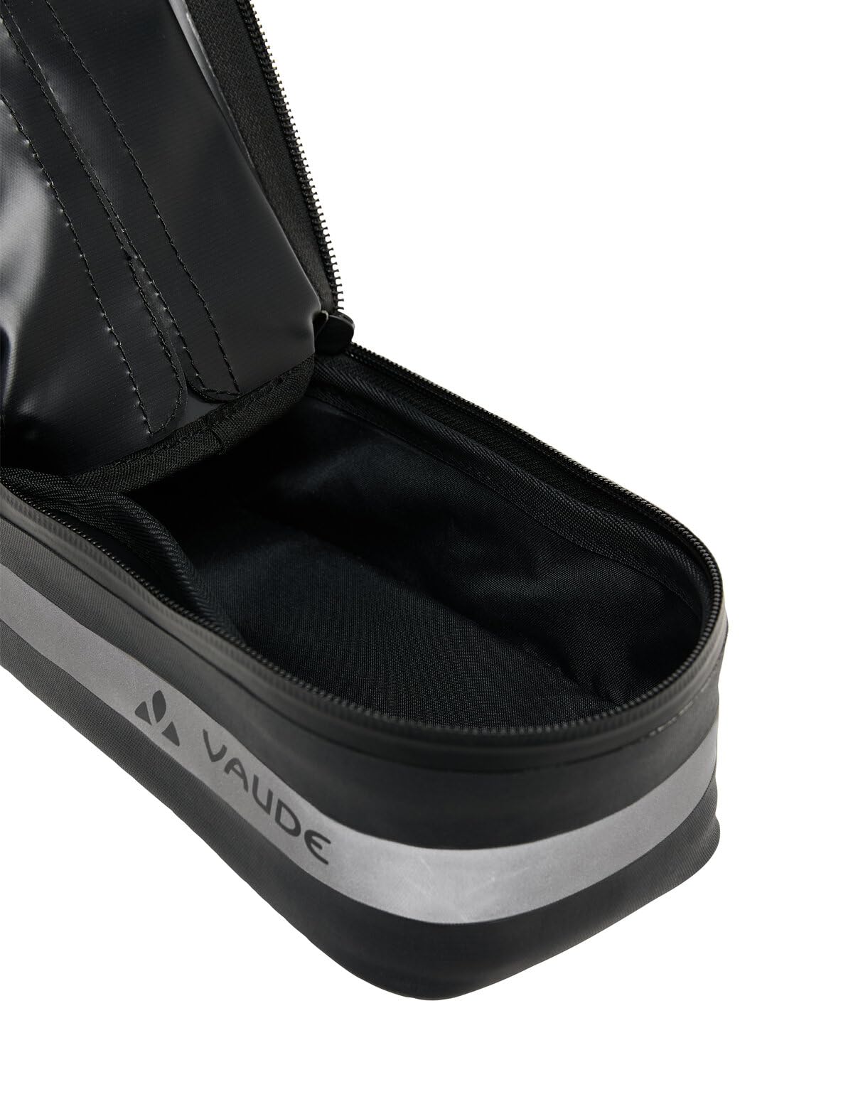 VAUDE Fahrrad Oberrohr-Tasche Phone Bag Proof, wasserdicht, für Mobilgeräte mit integriertem Klarsichtfach, black, Einheitsgröße 2