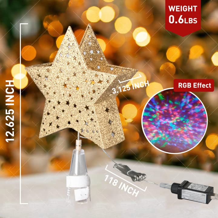 EAMBRITE Christmas Tree Topper, Star Tree Topper with Rotating Colorful