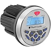 Planet Audio PGR35B Marine Boat Stereo Gauge Receiver – Bluetooth, No CD DVD Player, Radio Receiver, Built-in 4 Chann Amp, IPX6 Weatherproof, AUX-in