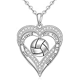 Fenthring Sterling Silver Heart Volleyball Necklace - Women's Mothers Day &