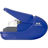 Plus Paper Clinch Compact Navy Blue Heavy Duty, Light, Staple Free Stapler (31252)