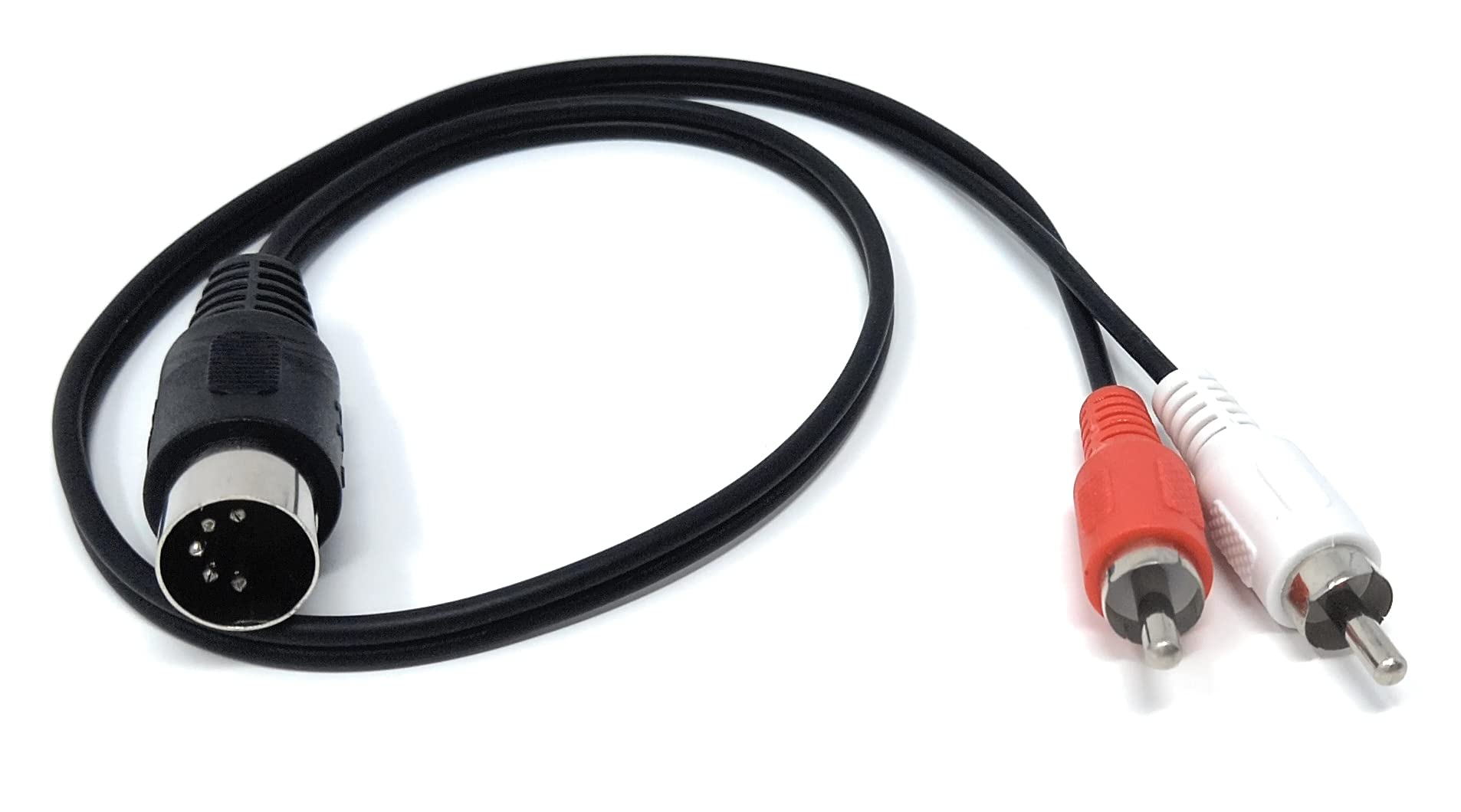 DRUT 50cm short 5 Pin Midi Male Din Plug to 2 x RCA Phono Male Plugs Audio Cable wired 3+5 to 2 x RCA plugs 1.6ft