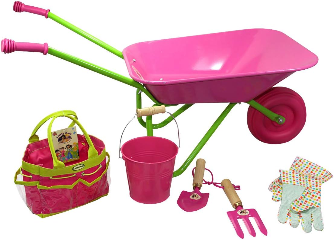 childrens pink wheelbarrow