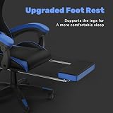 bigzzia Ergonomic Gaming Chair with Lumbar Pillow Headrest Blue view 5