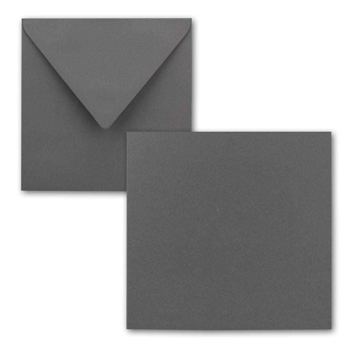 FarbenFroh by GUSTAV NEUSER Square single card set 15 x 15 cm with envelopes graphite grey 25 pieces for greeting cards & more — image 1