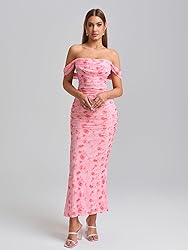 KUTUMAI Off The Shoulder Maxi Long Dress Corset