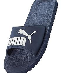 Puma Unisex-Adult Purecat Slide, Inky Blue-White, 7