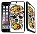 [TeleSkins] - Vintage Flower Skull Sugar Skull - Rubber TPU Case For iPhone 6 Plus / 6S Plus - Ultra Durable Slim Fit, Protective Plastic with Soft RUBBER Snap On Back Case / Cover for Girls.