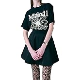 mardi mercredi Women's FLOWERMARDI Graphic T-Shirt, 100% Cotton, Short Sleeve, Soft Relaxed Fit