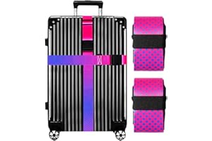 Gowraps Luggage Straps for Suitcases TSA Approved-2 Pack Bright Personalized Luggage Belt Strap for Suitcase/Carry On Bag Lug
