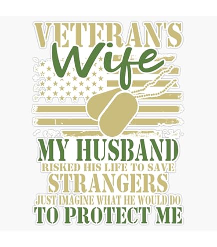 Proud Wife Of US Army Veteran Vinyl Sticker - Camo Stripes 5 Inch Waterproof Decal
