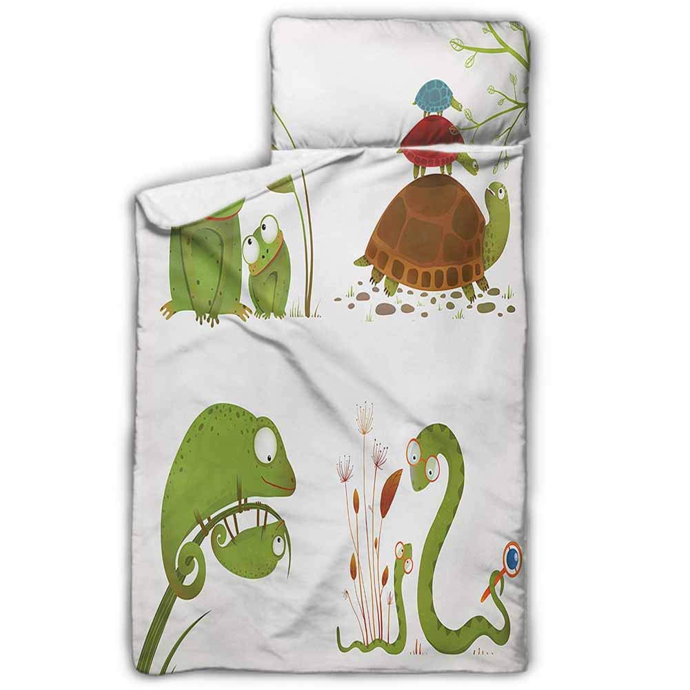 Andrea Sam Game Play Mat Reptile,Reptile Family Colorful Baby Collection Snake Frog Ninja Turtles Love Mother,Green Brown Red for Girl Boys Daycare Preschool Soft 3-7 Years