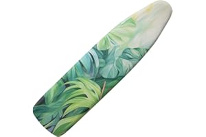 Tongluoye Tropical Palm Tree Leaves Ironing Board Cover and Pad 15 x 54 Heavy Duty Iron Board Covers Standard Size Padding De