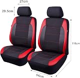 Flying Banner Gabardine Mesh Front Car Seat Covers Airbag Compatible Black Red view 8