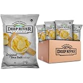 Deep River Original Sea Salt Kettle Cooked Potato Chips, 1 oz (Pack of 80) | Gluten-Free &amp; Non-GMO, Kettle Chips, Sea Salt Chips, Individual Bags, Kosher, Bulk Party Snacks for Lunchboxes &amp; On-the-Go,