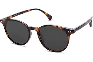 SOJOS Small Round Classic Polarized Sunglasses for Women Men Vintage Style UV400 Lens MAY SJ2113