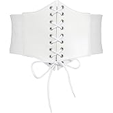 TRIWORKS Corset Belt for Women, Lace Up Elastic Waist Belt,Tied Waspie Corset Belts for Women Halloween Costume