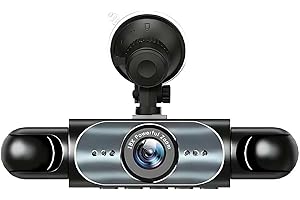 Dash Cam, 3.16-inch IPS 4-Channel 1080P Dashcam Front and Rear Camera, Driving Recorder with 64GB SD Card for Vehicles