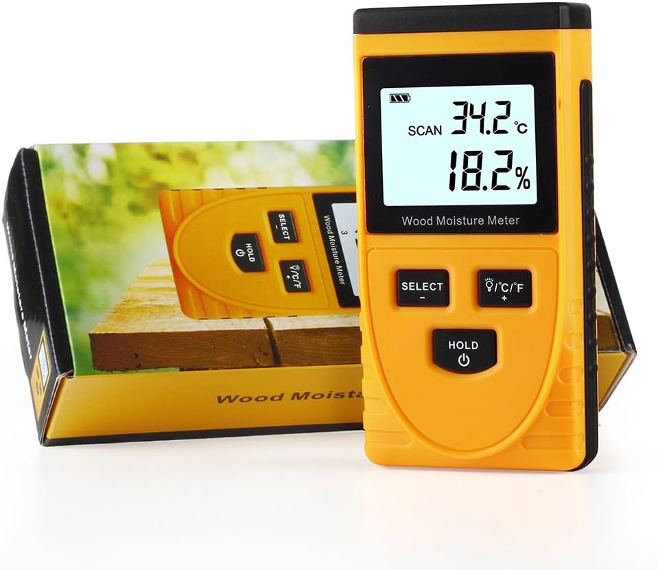 RGBS Inductive Wood Moisture Tester Digital LCD Display Induction Timber Moisture Meter Temperature Tester - Image 4