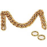 Xiazw DIY Heavy Chunky Aluminum Metal Purse Handle Bag Chain Charms Strap Replacement Handbag Accessories Decoration