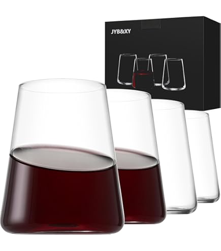 LUXULISH Lot De 6 Verres à Vin Sans Pied Soufflés à La Main
