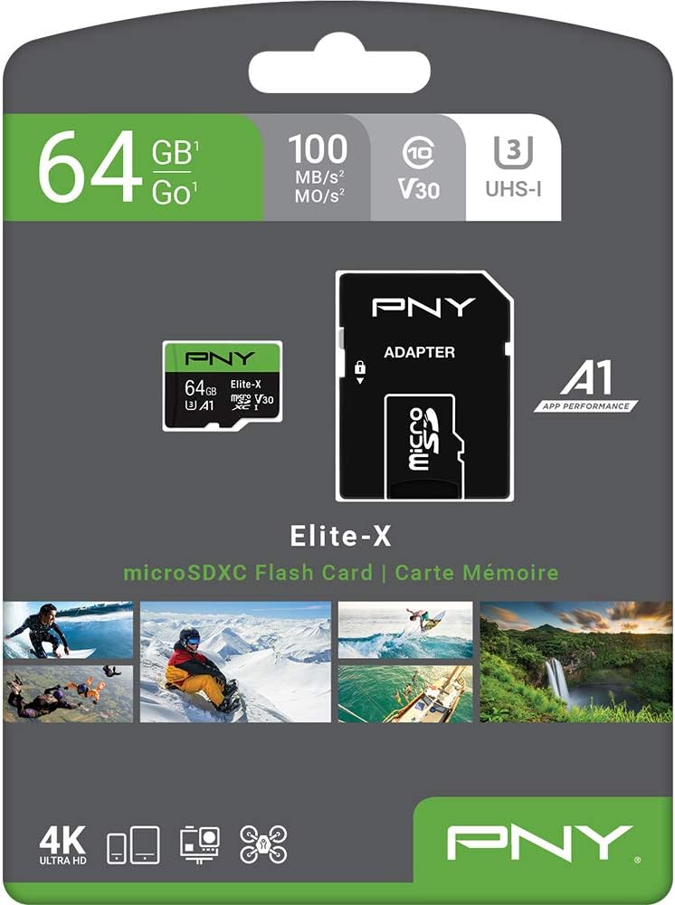 PNY 256GB Elite-X Class 10 U3 V30 microSDXC Flash Memory Card: Computers & Accessories