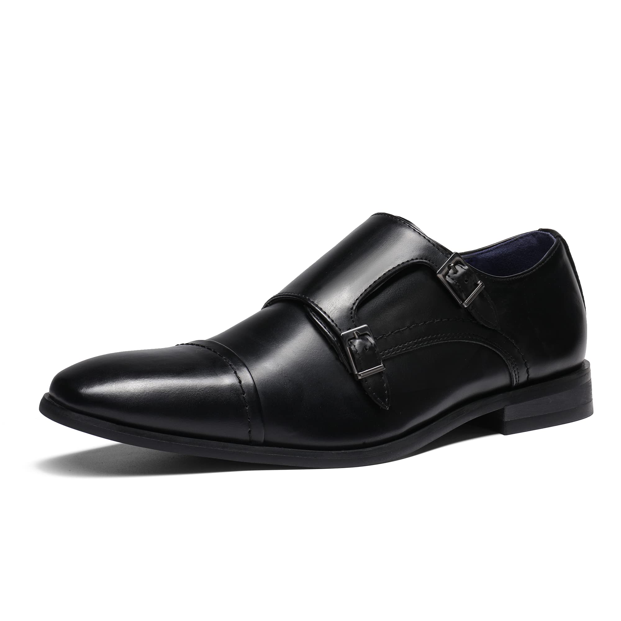 Photo 1 of *Major Damaged*Bruno Marc Men's Dress Loafer Shoes Monk Strap Slip On Loafers,Size 12,Black,HUTCHINGSON_2