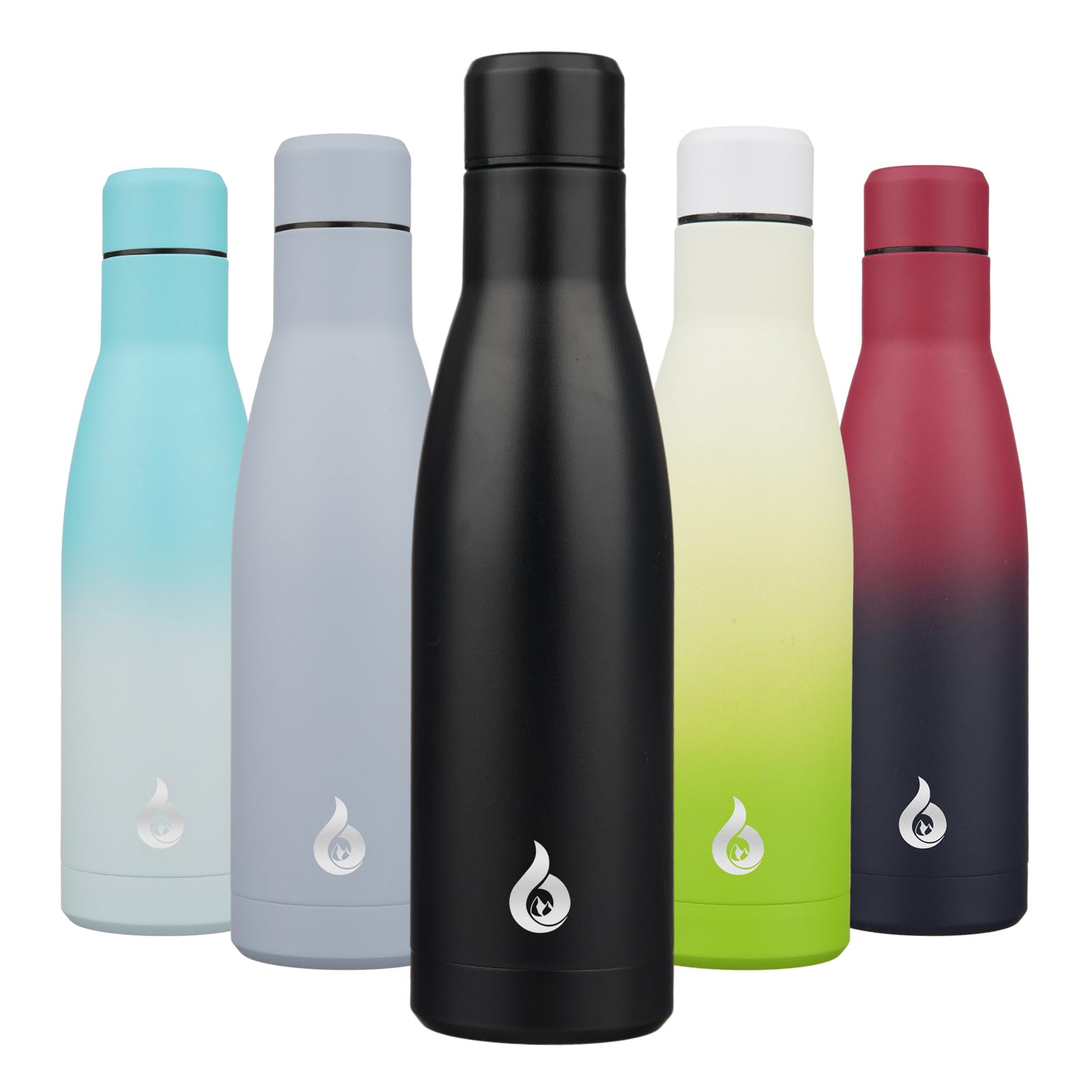 Photo 1 of BJPKPK Insulated Water Bottle 17oz Stainless Steel Water Bottles Dishwasher Safe Metal Thermal Keep Cold and Hot,Midnight Black