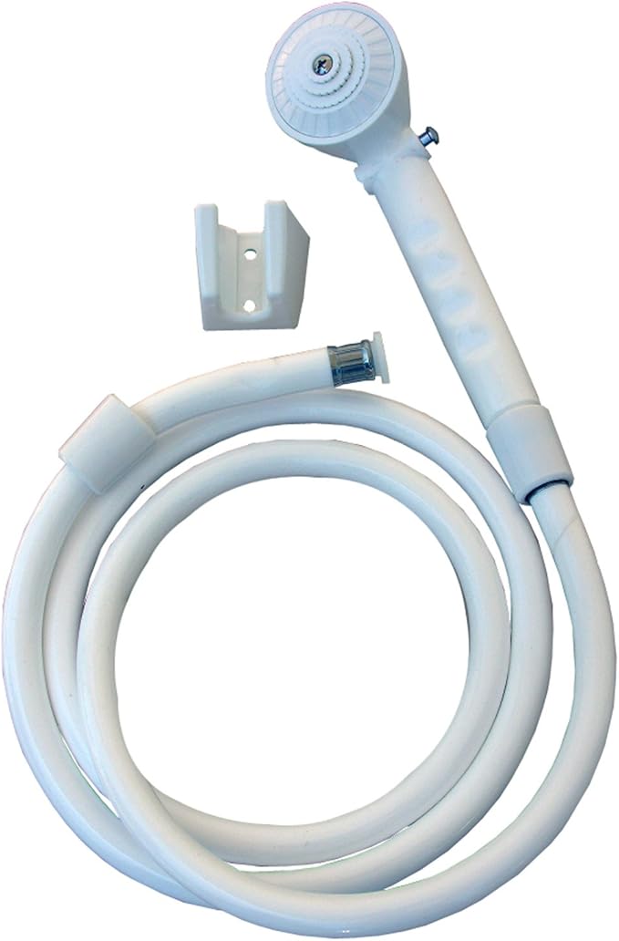 LASCO 83011W Single Function Hand Held Shower with Bracket, White