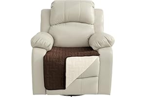 DEARTOWN Velvet Couch Recliner Covers, Waterproof Sofa Seat Cover, Sectional Couch Covers, Non-Slip Recliner Covers for Dogs Cats Recliner Furniture Protector, 23 x 38 inch Brown(1 Piece)