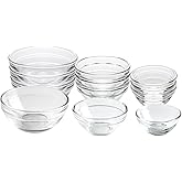 HillSpring 3 Sizes of Glass Prep Bowl Sets, Clear Small Pinch Bowls for Salt, Spices and Chopped Ingredients, 1.5oz/2.5oz/3.5oz, Set of 12
