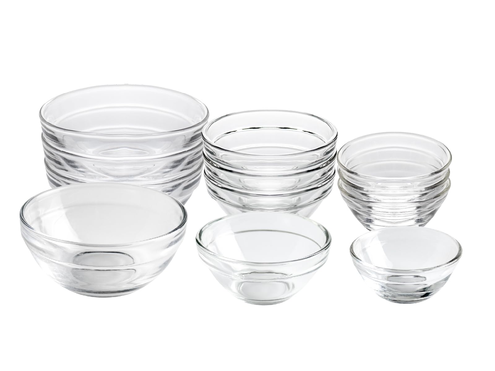 Photo 1 of HillSpring 3 Sizes of Glass Prep Bowl Sets, Clear Small Pinch Bowls for Salt, Spices and Chopped Ingredients, 1.5oz/2.5oz/3.5oz, Set of 12