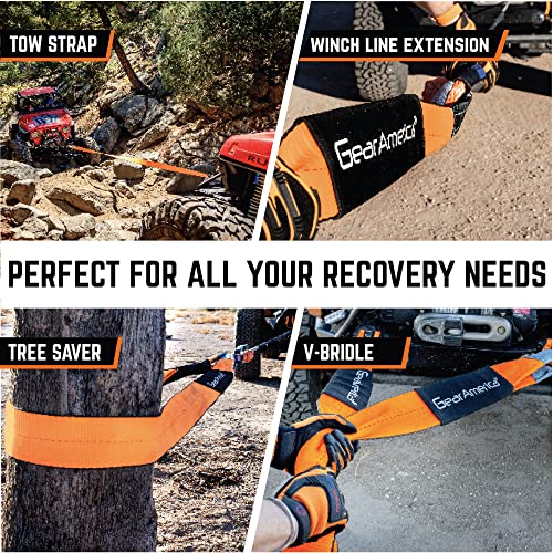 GearAmerica OffRoad Recovery Kit Tow Strap + Tree Saver + Heavy Duty