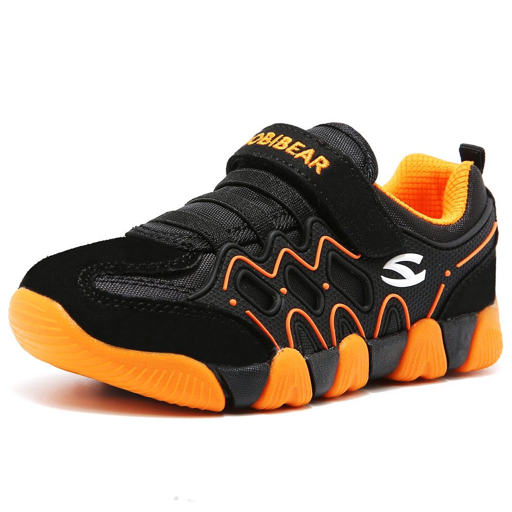 HOBIBEAR children Outdoor Strap Athletic Sneakers Running Shoes AS3209(1.5M,Orange/Black)