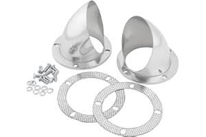 Speedway Motors Exhaust Headers, Exhaust Turn Downs, AHC Ceramic Coated Headers, 3.50 Lake Style, Pair