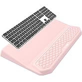 2-in-1 Ergonomic Keyboard Stand with Wrist Rest, Comfy Keyboard Riser Holder with Massage Design, Pink