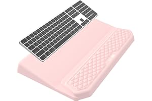 2-in-1 Ergonomic Keyboard Stand with Wrist Rest, Comfy Keyboard Riser Holder with Massage Design, Pink