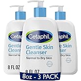 Cetaphil Face Wash, Hydrating Gentle Skin Cleanser for Dry to Normal Sensitive Skin, 8 oz, Pack of 3, Fragrance Free, Soap Free and Non-Foaming