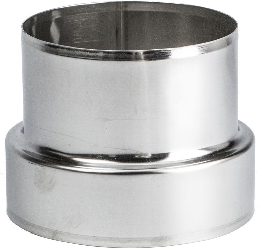 Stainless Steel Pipe Connector Adaptor, Chimney Flue Liner Reducer Ø 120 mm (4.72") > Ø 100 mm (3.94")