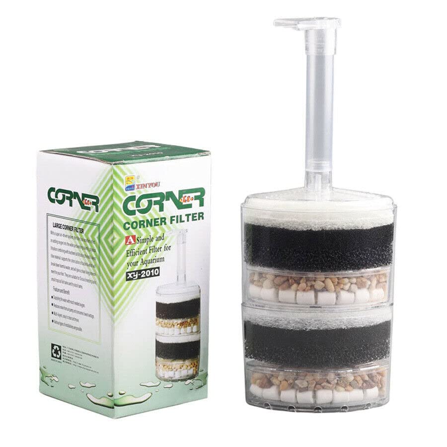 Finest-Filters Air Driven Internal Corner Sponge Filter with Media XY-2010